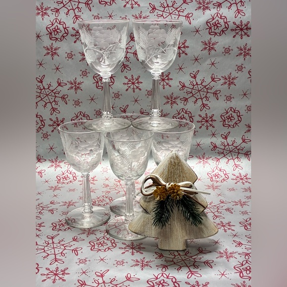 Tiffin-Franciscan Other - 6 Piece Cordial Glasses Tiffin-Rose /Champagne Tower